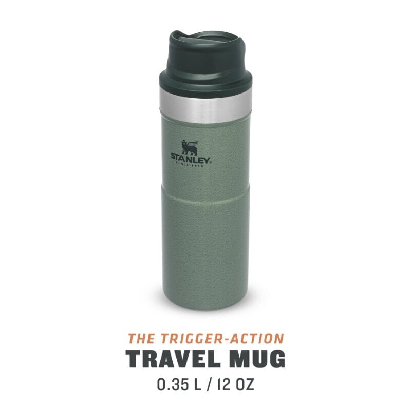 Stanley termospullo The Trigger-Action Travel Mug Classic, 0,35 l, valkoinen hinta ja tiedot | Termoskannut ja termosmukit | hobbyhall.fi