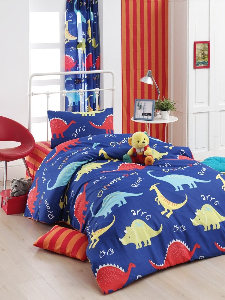 Lasten vuodevaatesetti Dinosaurukset, 160x220 cm, 3 kpl hinta ja tiedot | Vuodevaatteet lapsille | hobbyhall.fi