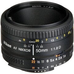 Nikon AF Nikkor 50mm f/1.8D hinta ja tiedot | Objektiivit | hobbyhall.fi