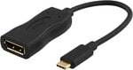 Deltaco USBC-DP, USB C, DisplayPort, 0,1 m
