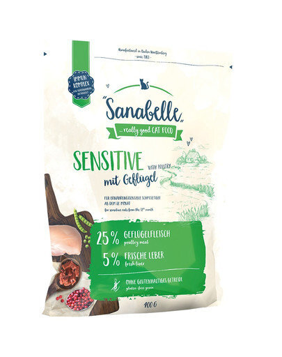 Kuivaruoka sisäkissoille Sanabelle Sensitive Poultry, siipikarja, 400 g hinta ja tiedot | Kissan kuivaruoka | hobbyhall.fi