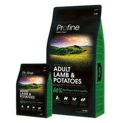 Profine Dog kuivaruoka koirille Adult Lamb & Potatoes, 15kg hinta ja tiedot | Koiran kuivaruoka | hobbyhall.fi