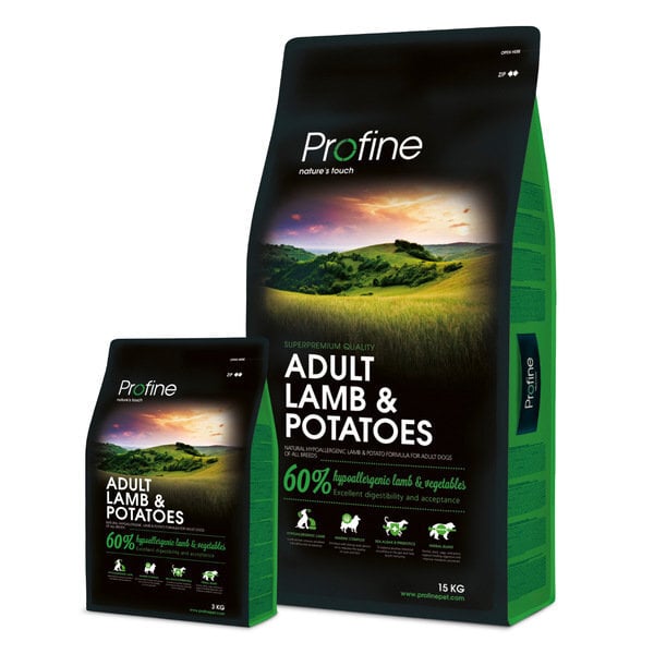 Profine Dog täysravinto koirille Adult Lamb & Potatoes, 15kg hinta ja tiedot | Koiran kuivaruoka | hobbyhall.fi