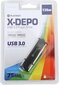 Platinet X-DEPO PMFU3128X 128GB USB 3.0 Flash-muisti musta hinta ja tiedot | Muistitikut | hobbyhall.fi