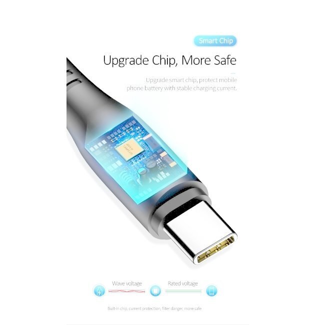 Kaapeli Usams SJ267USB02, USB A - USB C, 1 m hinta ja tiedot | Kaapelit ja adapterit | hobbyhall.fi