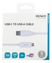 Deltaco USBC-1009M, USB-C, USB-A, 1m hinta ja tiedot | Kaapelit ja adapterit | hobbyhall.fi