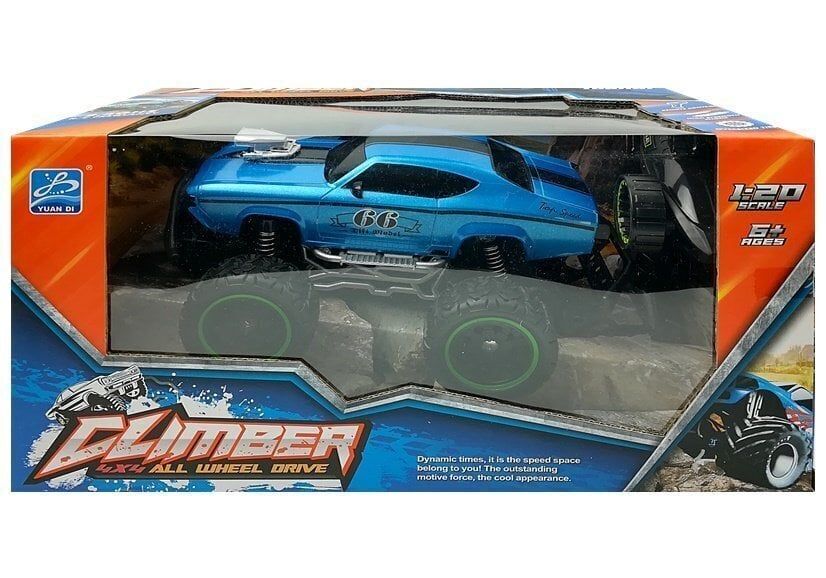 Kauko-ohjattava auto R/C Blue High Wheels, sininen hinta ja tiedot | Poikien lelut | hobbyhall.fi