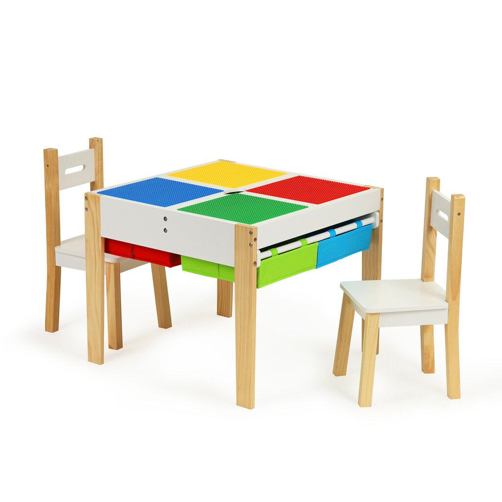 Lasten puukalusteet, pöytä + 2 tuolia hinta ja tiedot | Lasten pöydät ja tuolit | hobbyhall.fi
