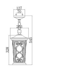 Elstead Lighting Enzo HK-ENZO8-S -ulkovalaisin, 20,3 x 20,3 x 32,8 cm, E27, ruskea / kulta hinta ja tiedot | Elstead lighting Piha ja puutarha | hobbyhall.fi