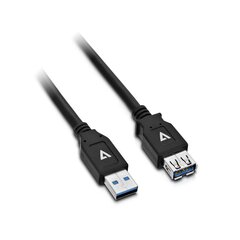 V7 V7U3.0EXT-2M-BLK-1E, USB-A, 2 m hinta ja tiedot | Puhelinkaapelit | hobbyhall.fi
