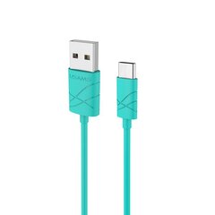 Uams U-GEE Universal Type-C silikoni-USB-data- ja latauskaapeli, 1 m Vihreä hinta ja tiedot | Puhelinkaapelit | hobbyhall.fi