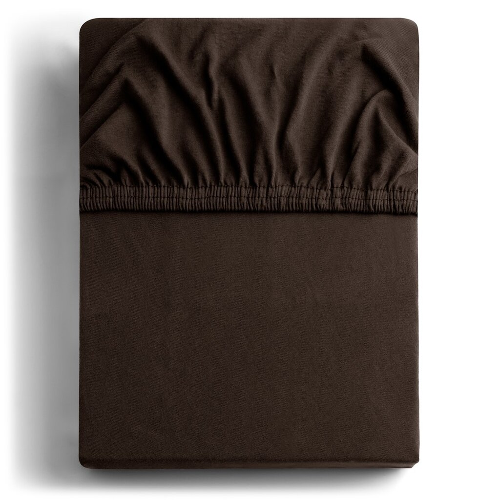 Muotoon ommeltu lakana DecoKing Jersey Amber tummanruskea, 160x200 cm hinta ja tiedot | Lakanat | hobbyhall.fi