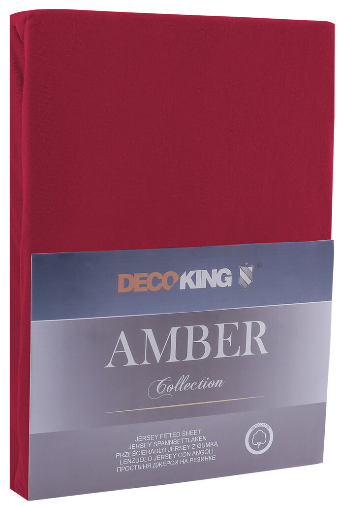 Muotoon ommeltu lakana DecoKing Jersey Amber Maroon, 200x200 cm hinta ja tiedot | Lakanat | hobbyhall.fi