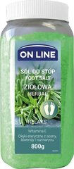 Jalkasuola On Line Relax yrtit, 800 g hinta ja tiedot | Suihkusaippuat ja suihkugeelit | hobbyhall.fi