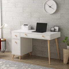 Työpöytä Kalune Design 382 (I), valkoinen/ vaaleanruskea hinta ja tiedot | Tietokonepöydät ja työpöydät | hobbyhall.fi