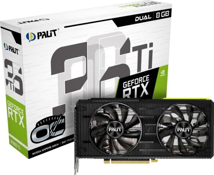 Palit GeForce RTX 3060 Ti Dual 8 GB GDDR6 LHR (NE6306T019P2-190AD) hinta ja tiedot | Näytönohjaimet | hobbyhall.fi