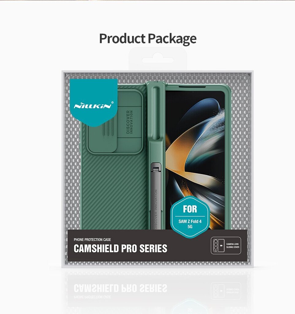 Nillkin CamShield PRO Slot + Stand Hard Case mallille Samsung Galaxy Z Fold 4 5G musta hinta ja tiedot | Puhelimen kuoret ja kotelot | hobbyhall.fi