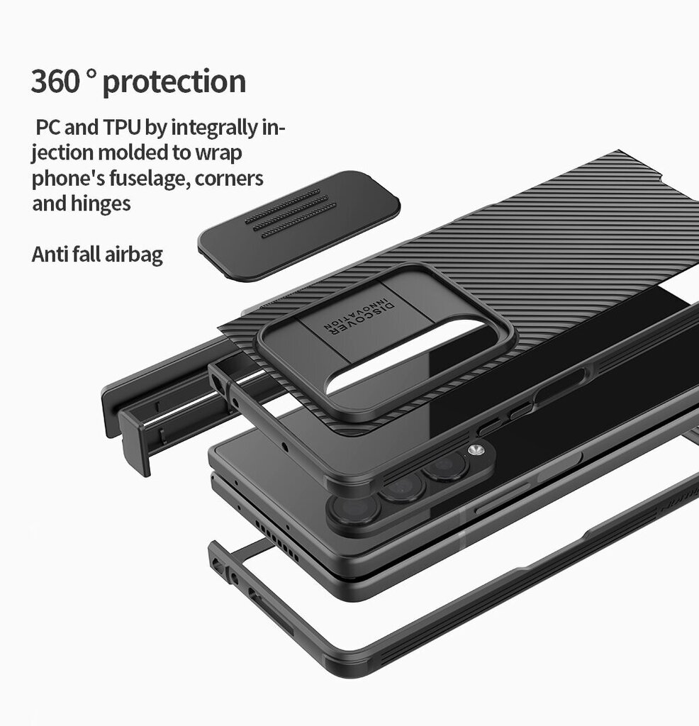 Nillkin CamShield PRO Slot + Stand Hard Case mallille Samsung Galaxy Z Fold 4 5G musta hinta ja tiedot | Puhelimen kuoret ja kotelot | hobbyhall.fi