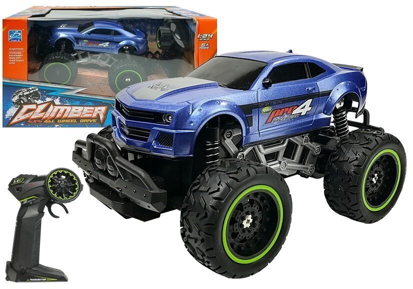 Kauko-ohjattava auto R/C 6,5 km/h High Wheels Blue hinta ja tiedot | Poikien lelut | hobbyhall.fi