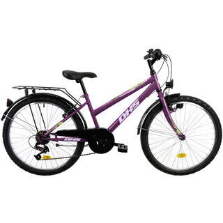 Lasten polkupyörä DHS 2414 24", violetti hinta ja tiedot | Polkupyörät | hobbyhall.fi