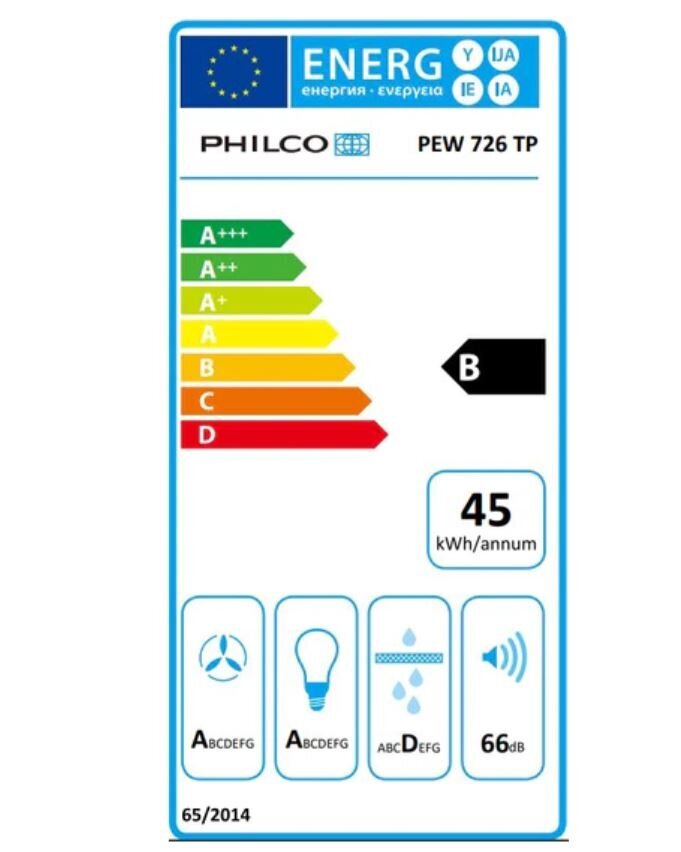 PHILCO PEW 726 B hinta ja tiedot | Liesituulettimet | hobbyhall.fi