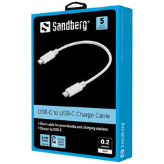 Sandberg 136-30 USB-C - USB-C Latauskaapeli 0,2 m hinta ja tiedot | Kaapelit ja adapterit | hobbyhall.fi