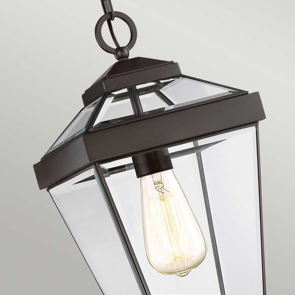 Elstead Lighting Ravine QZ-RAVINE8-M -ulkoriippuvalaisin, 20,3 x 41,3 cm, E27, ruskea / kirkas läpinäkyvä hinta ja tiedot | Puutarha- ja ulkovalot | hobbyhall.fi