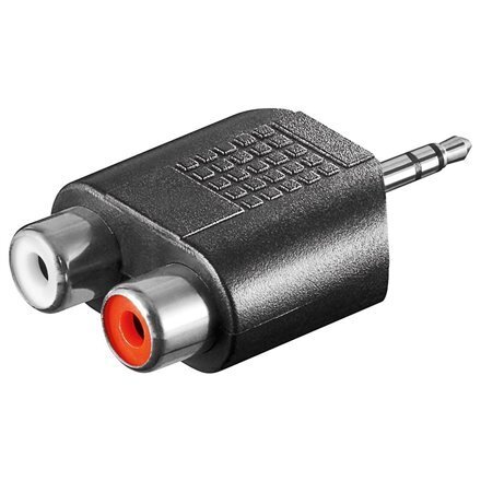 Goobay RCA adapter. AUX jack 3.5 mm male hinta ja tiedot | Adapterit | hobbyhall.fi
