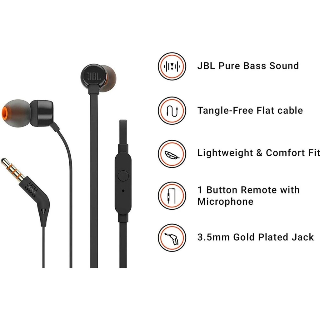 JBL Tune 160 In-Ear kuulokkeet mikrofonilla hinta ja tiedot | Kuulokkeet | hobbyhall.fi