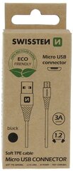Swissten Eco Friendly 3A Micro USB, 1.2m musta hinta ja tiedot | Puhelinkaapelit | hobbyhall.fi