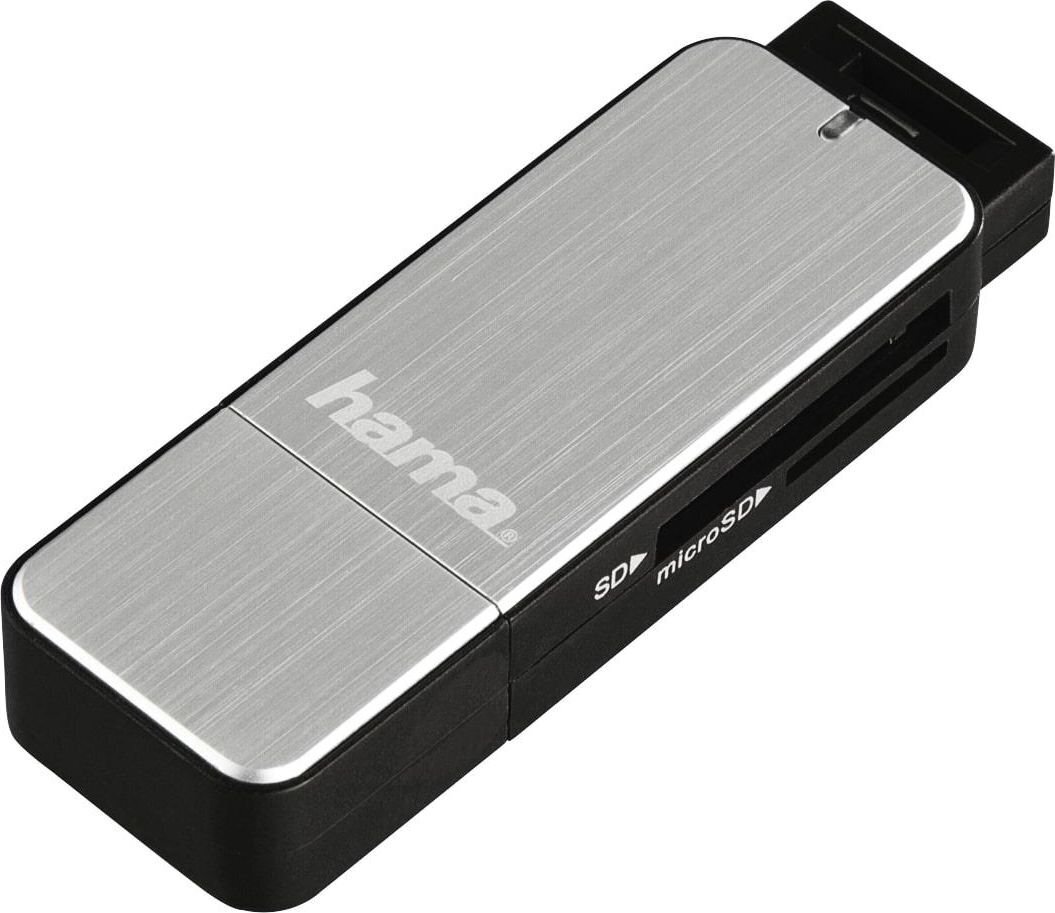 Kortinlukija Hama USB 3.0, SD/microSD, harmaa, 00123900 hinta ja tiedot | Adapterit | hobbyhall.fi