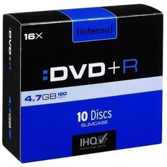 Intenso DVD+R 4.7GB, 10 kpl. Slim Case hinta ja tiedot | Vinyylilevyt, CD-levyt, DVD-levyt | hobbyhall.fi