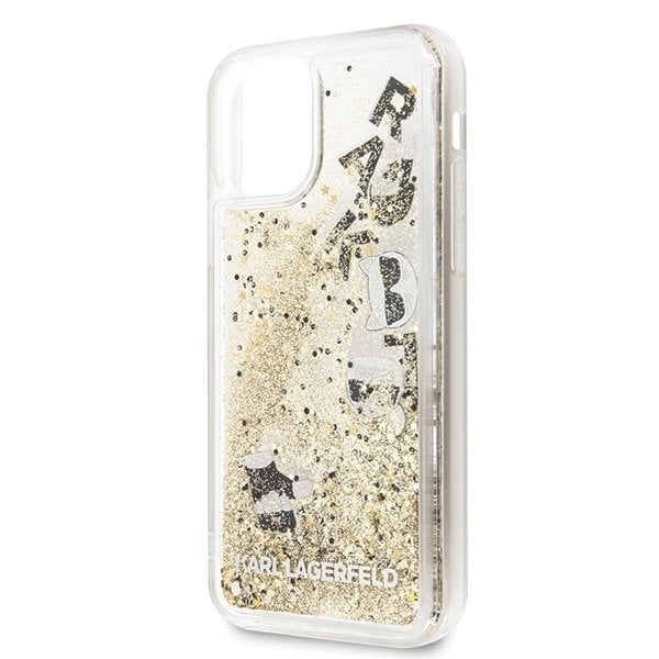 Puhelinkuori Karl Lagerfeld KLHCN58ROGO iPhone 11 Pro musta & kulta kova kotelo Glitter hinta ja tiedot | Puhelimen kuoret ja kotelot | hobbyhall.fi