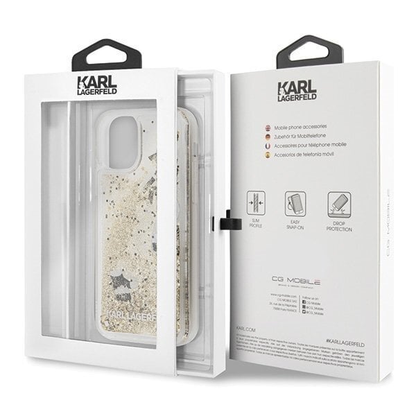 Puhelinkuori Karl Lagerfeld KLHCN58ROGO iPhone 11 Pro musta & kulta kova kotelo Glitter hinta ja tiedot | Puhelimen kuoret ja kotelot | hobbyhall.fi