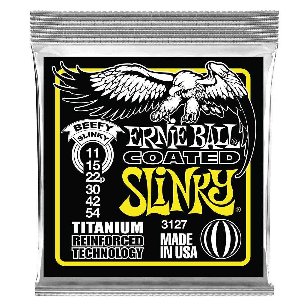 Sähkökitaran kielet Ernie Ball Beefy Slinky Coated Titanium 11-54 hinta ja tiedot | Soittimien lisätarvikkeet | hobbyhall.fi