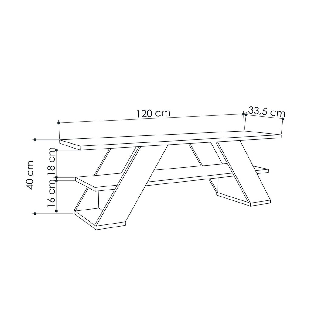 Kalune Design 776, 120 (I), beigen värinen TV-taso hinta ja tiedot | TV-tasot | hobbyhall.fi