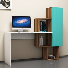 Pöytä hyllyllä Kalune Design 845 (I), valkoinen/ruskea hinta ja tiedot | Tietokonepöydät ja työpöydät | hobbyhall.fi