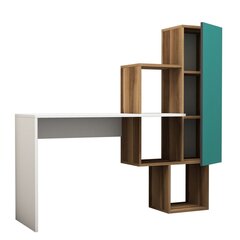 Pöytä hyllyllä Kalune Design 845 (I), valkoinen/ruskea hinta ja tiedot | Tietokonepöydät ja työpöydät | hobbyhall.fi