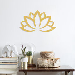 Metallinen seinäkoriste Lotus Flower 2 Gold, 60x35 cm hinta ja tiedot | Sisustustuotteet | hobbyhall.fi