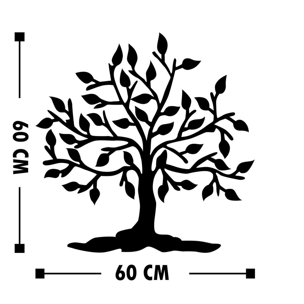 Puu seinäkoriste, metalli, 39 x 55 cm hinta ja tiedot | Sisustustuotteet | hobbyhall.fi