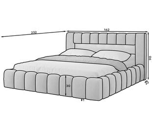 Sänky NORE Lamica 04, 140x200 cm, keltainen hinta ja tiedot | Sängyt | hobbyhall.fi