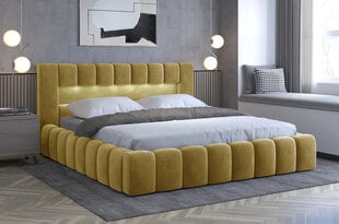Sänky NORE Lamica 04, 140x200 cm, keltainen hinta ja tiedot | Sängyt | hobbyhall.fi