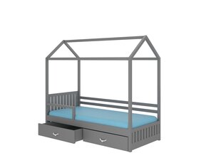 Sänky ADRK Furniture Rose 80x190 cm sivusuojalla, harmaa hinta ja tiedot | Lastensängyt | hobbyhall.fi