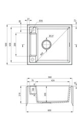 Deante Magnetic ZRM N103 graniittinen keittiön pesuallas, Nero hinta ja tiedot | Keittiöaltaat | hobbyhall.fi