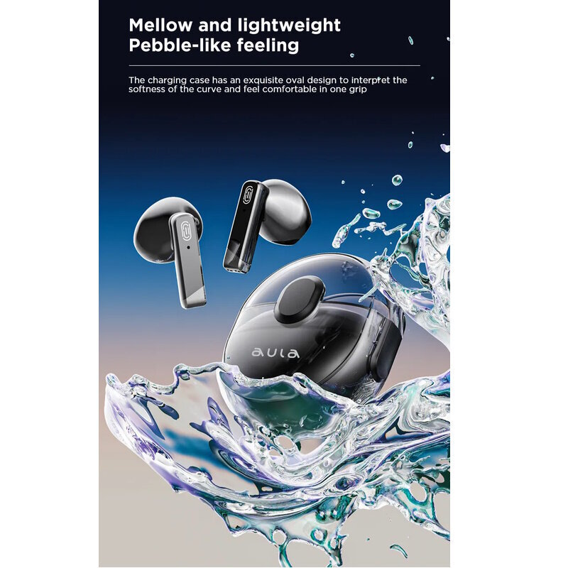 Aula AL107 TWS Stereo Bluetooth 5.1 langattomat Hi-Fi-kuulokkeet HD-mikrofonin latauskotelolla, valkoinen hinta ja tiedot | Kuulokkeet | hobbyhall.fi