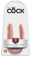 King Cock Double Trouble -tupladildo, ihonvärinen hinta ja tiedot | Dildot | hobbyhall.fi