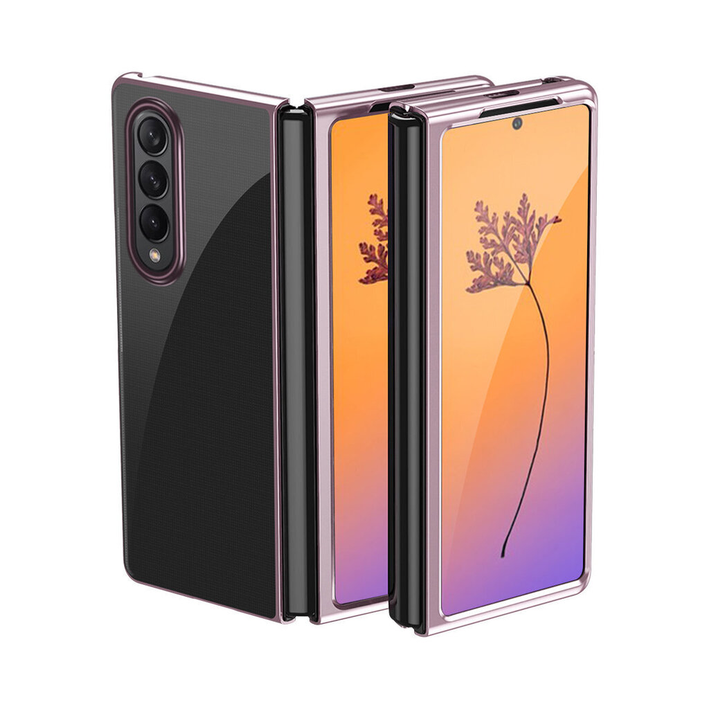 Plating Case, Samsung Galaxy Z Fold 4, vaaleanpunainen hinta ja tiedot | Puhelimen kuoret ja kotelot | hobbyhall.fi