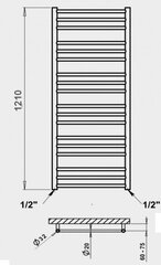 Pyyhekuivain PMH Sorano 50x121 cm, kromi hinta ja tiedot | PMH Kodin remontointi | hobbyhall.fi