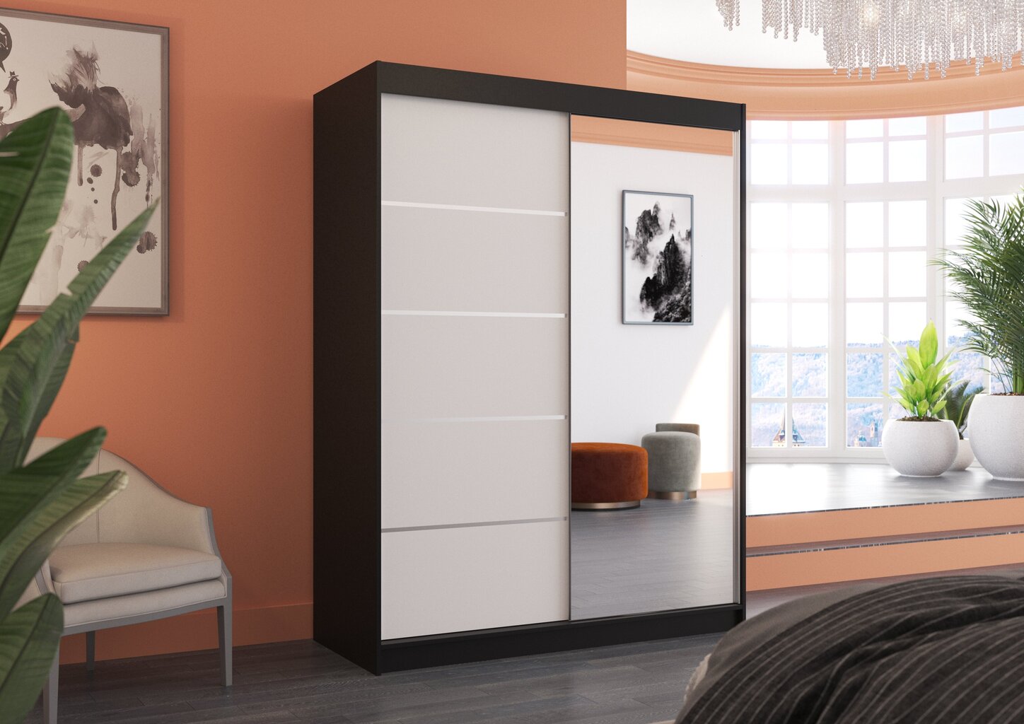 Kaappi ADRK Furniture Limbo, musta/valkoinen hinta ja tiedot | Kaapit | hobbyhall.fi