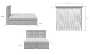 Sänky NORE Vivre 23, 160x200cm, valkoinen hinta ja tiedot | Sängyt | hobbyhall.fi